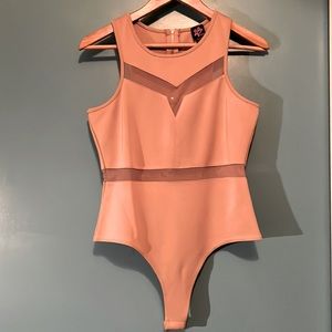 Bebe BodySuite Rose Pink, see through details